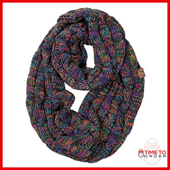 Oversized Chunky Infinity Scarf - Soft Acrylic Winter Wrap Cozy Style - Picture 2 of 8